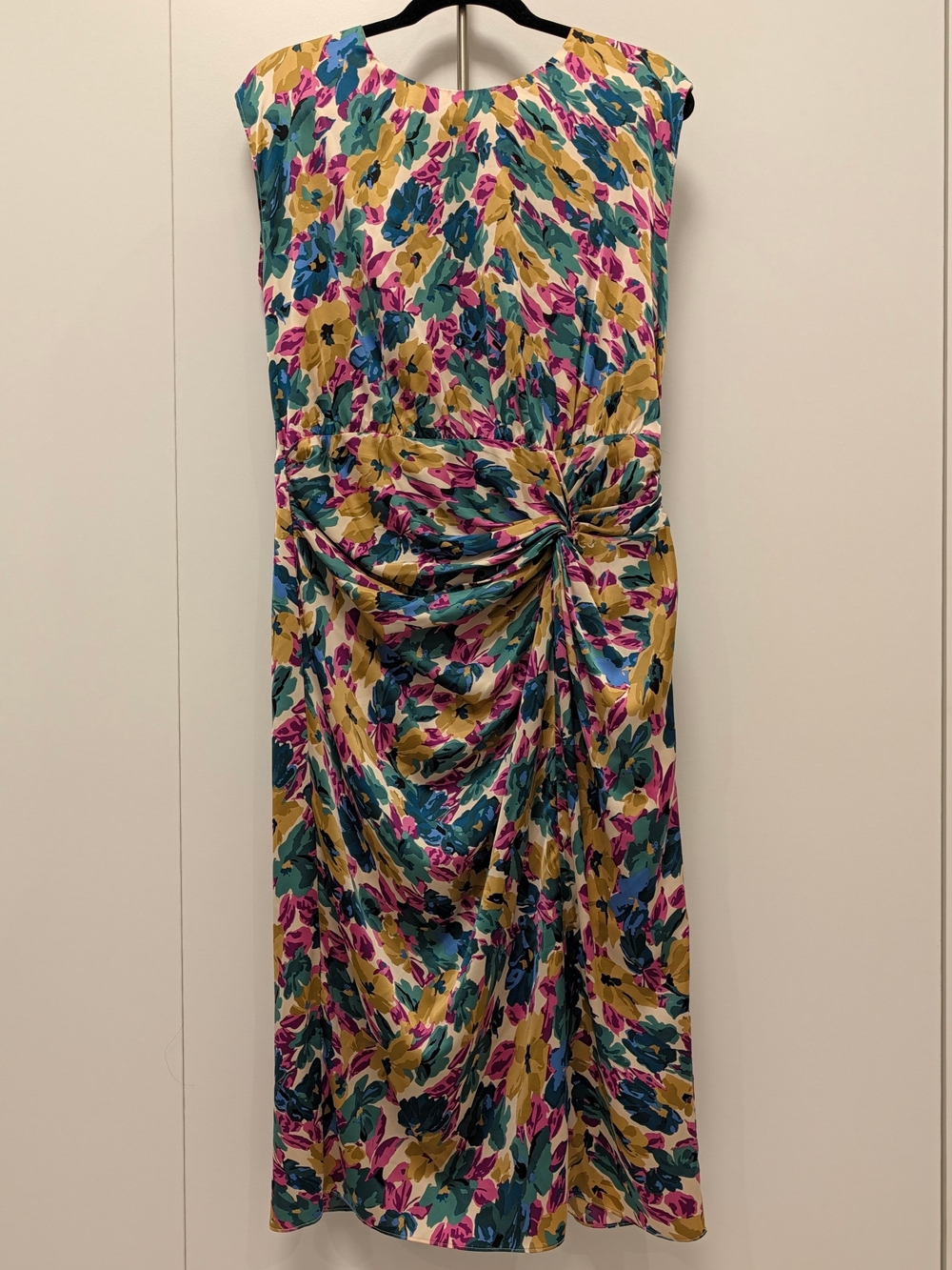 Maggy London Floral Dress in Pink, Green, Blue, Gold